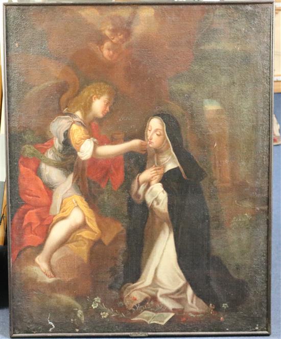 After Carlo Innocenzo Carlone (1686-1775) The Annunciation, 36 x 28in.